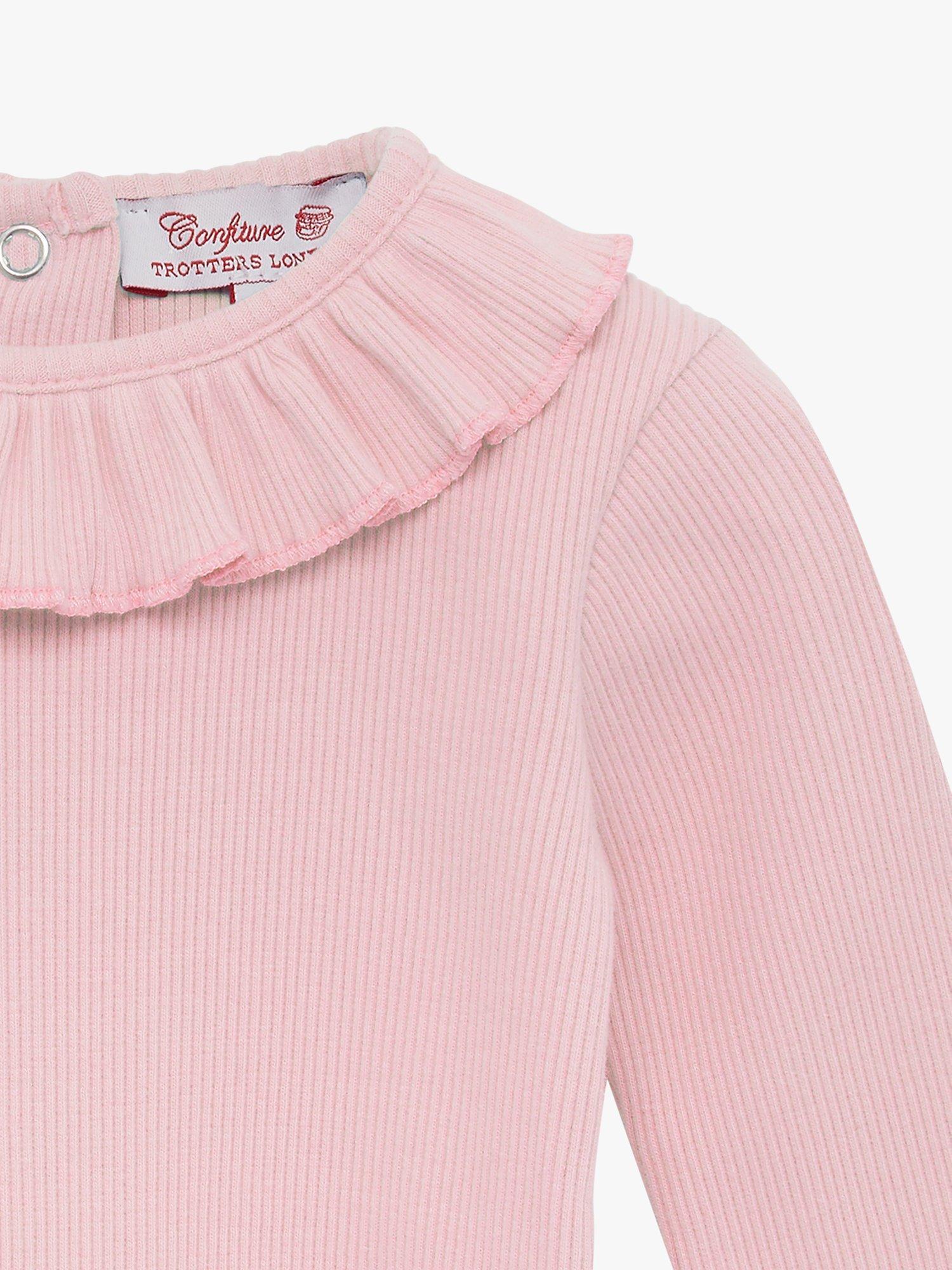 Product image 2 of 3, which shows Trotters Baby Grace Willow Collar Bodysuit, Dusty Pink, 3-6 months