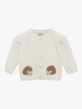 Trotters Baby Prickles Hedgehog Cashmere Blend Cardigan, Off White