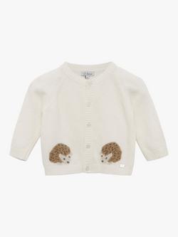 Trotters Baby Prickles Hedgehog Cashmere Blend Cardigan, Off White, Off White