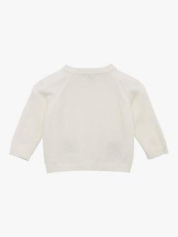 Trotters Baby Prickles Hedgehog Cashmere Blend Cardigan, Off White - view 2, Off White
