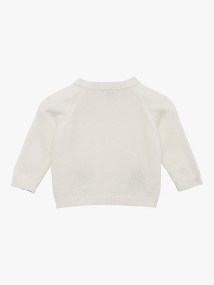 Trotters Baby Prickles Hedgehog Cashmere Blend Cardigan, Off White - view 2, Off White