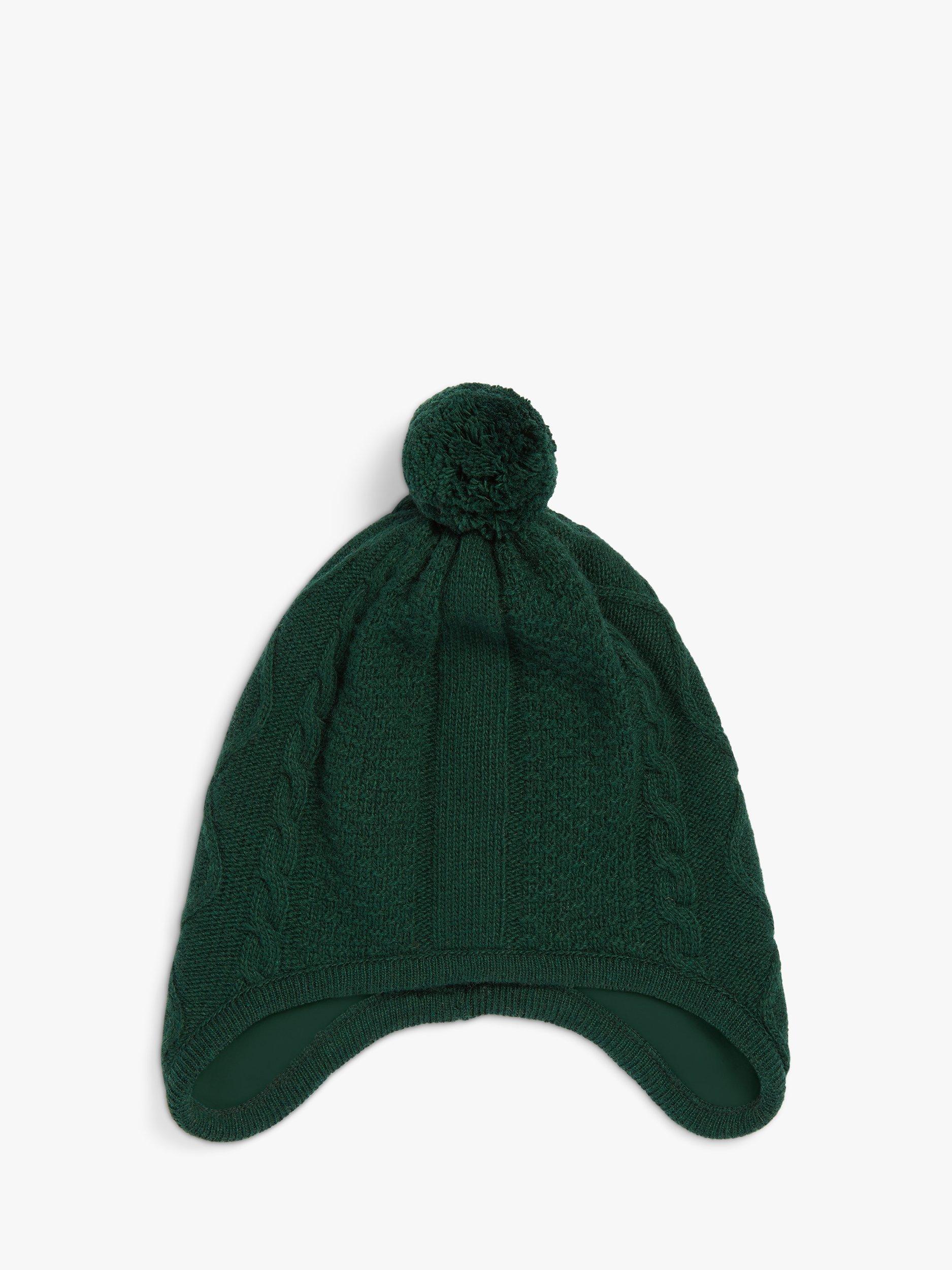 Trotters Kids' Jamie Aran Knit Pom Pom Cashmere Blend Hat, Green