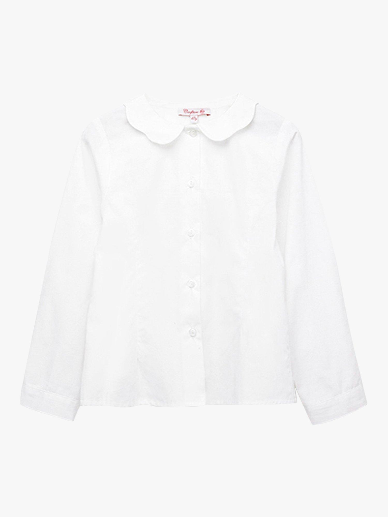 Trotters Kids' Petal Collar Blouse, White
