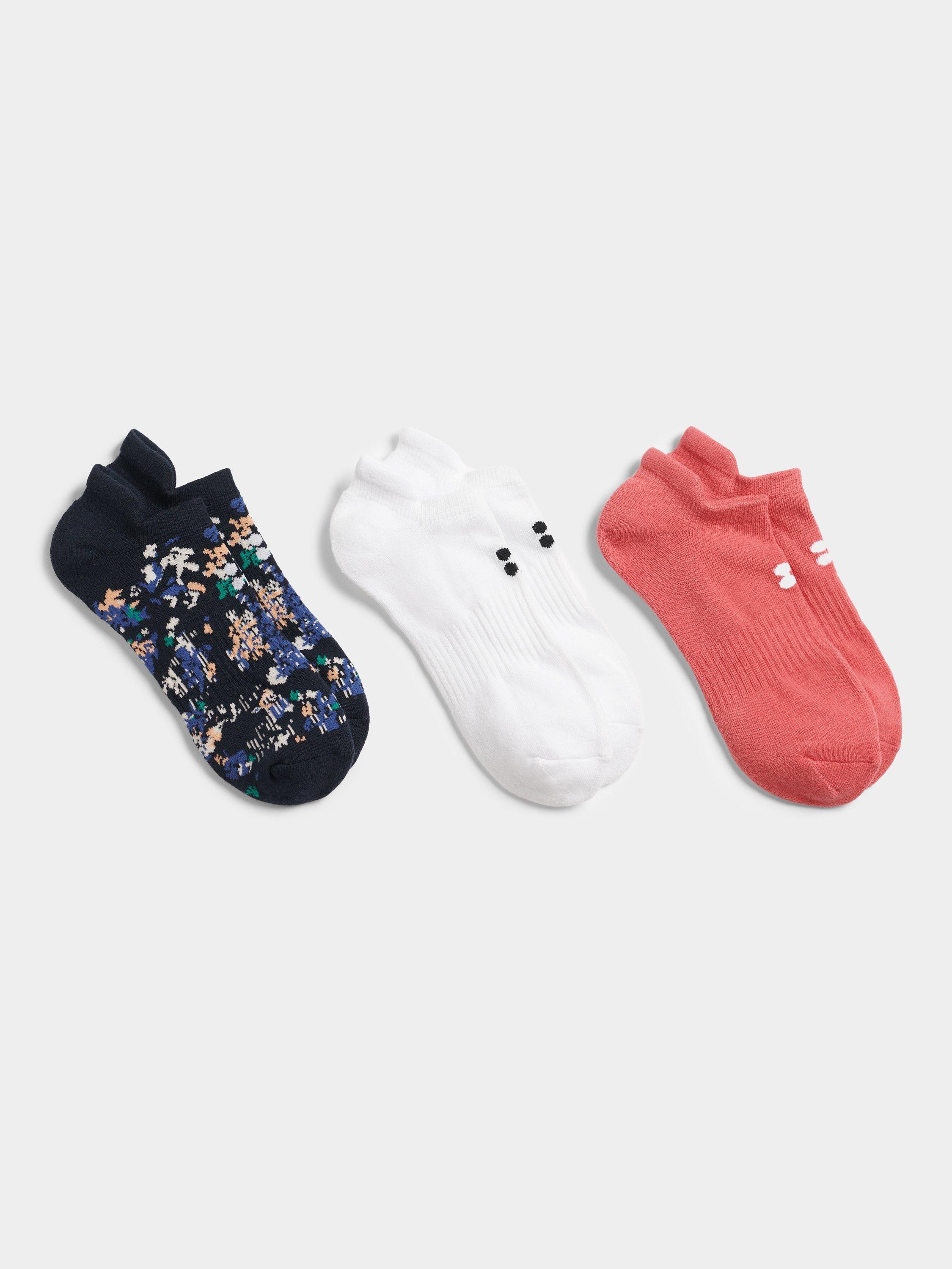 Sweaty Betty Workout Trainer Socks, Pack of 3, Pink/Multi 