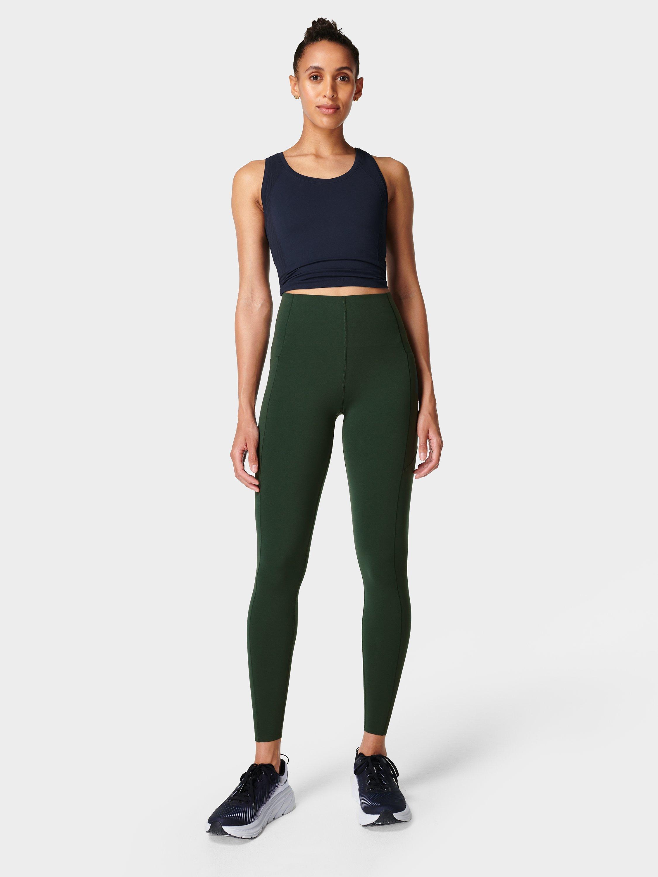 Product image 3 of 5, which shows Sweaty Betty Power Ultra Sculpt High Waisted Gym Leggings, Trek Green, XXS