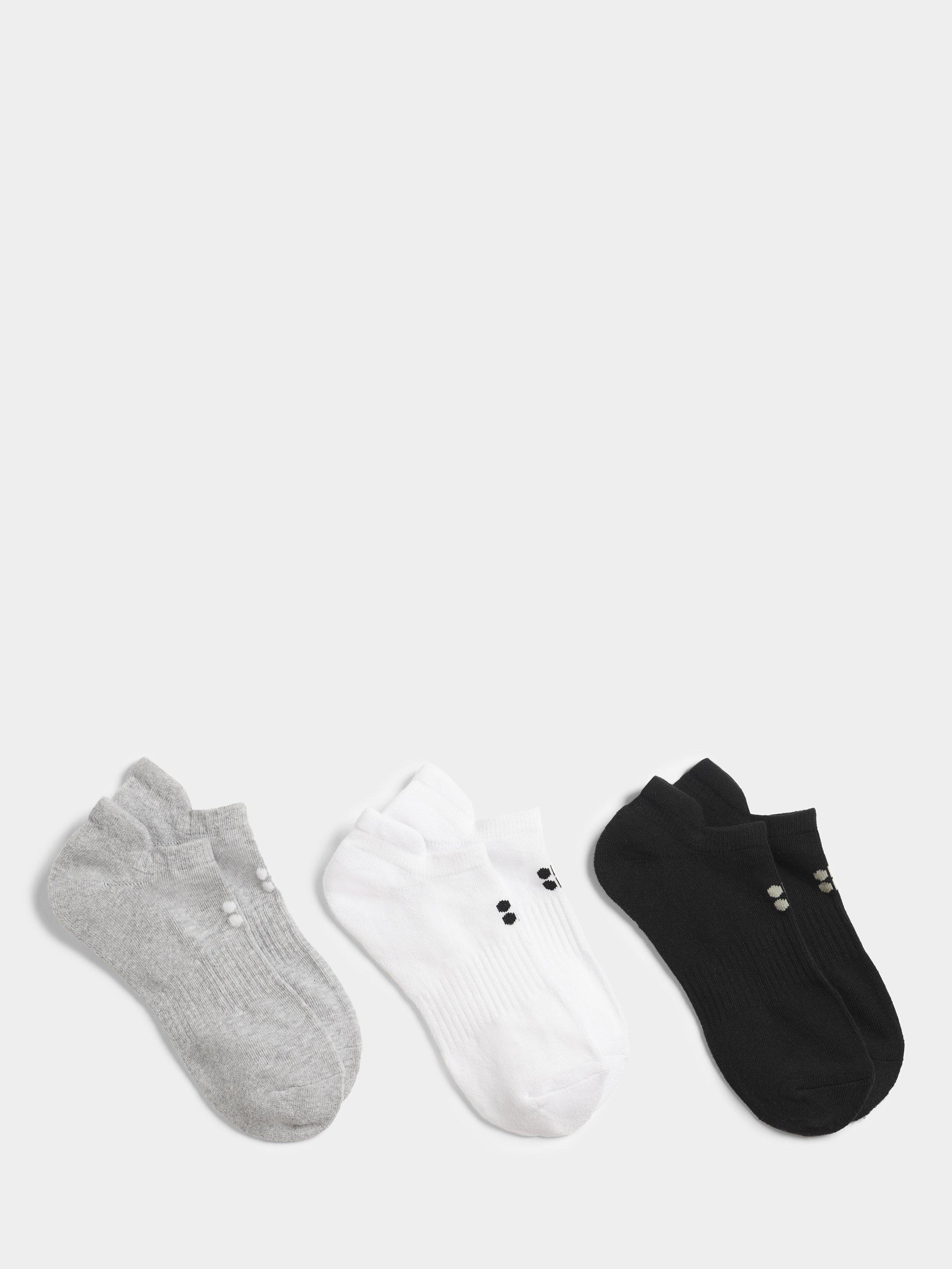 Sweaty Betty Workout Trainer Socks, Pack of 3, White/Multi