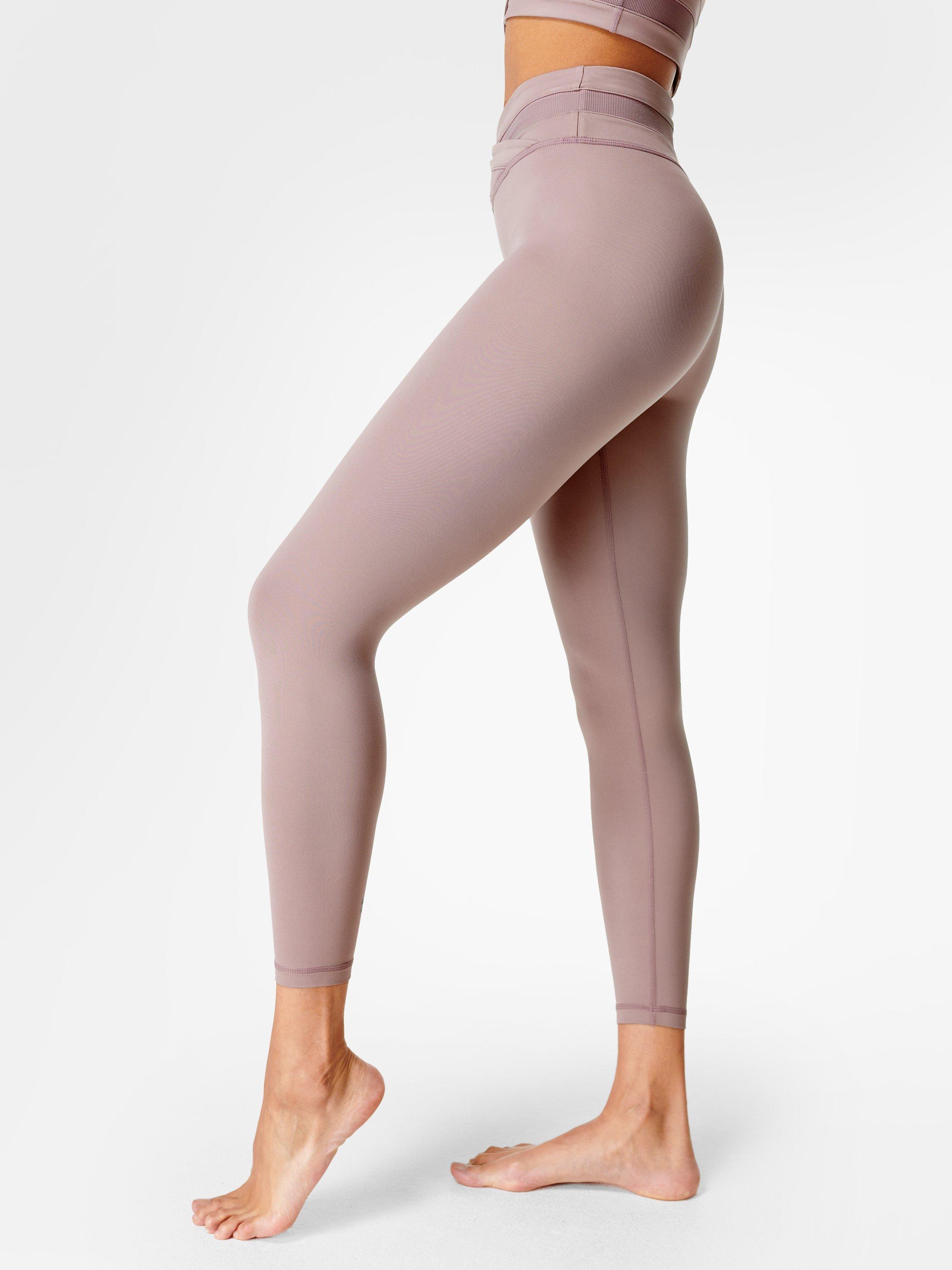 Sweaty Betty All Day Wrap Waist 7/8 Leggings, Dusk Pink