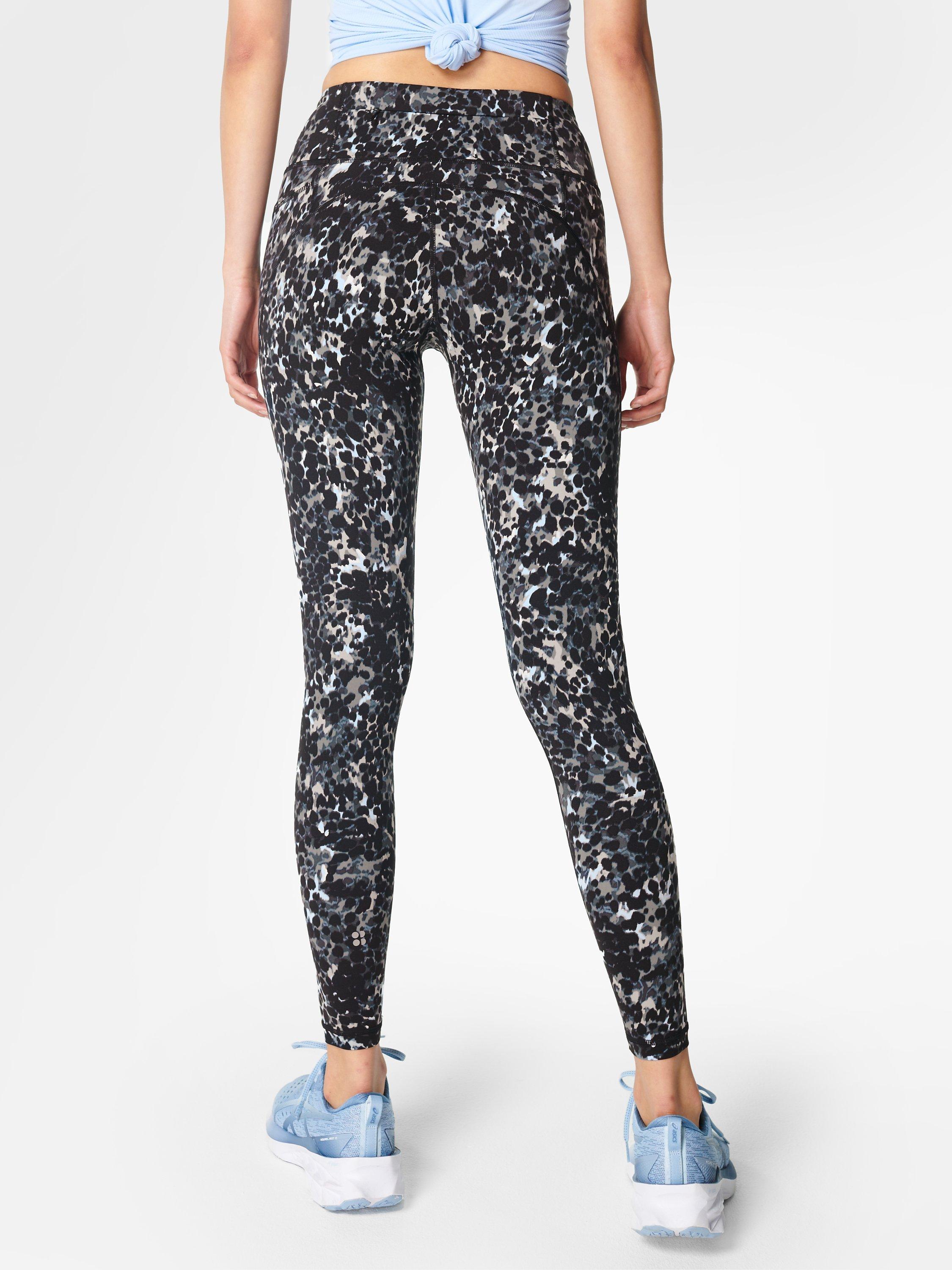 Product image 2 of 7, which shows Sweaty Betty Power Gym Full Length Embroidered Leggings, Grey Dapple, XXS