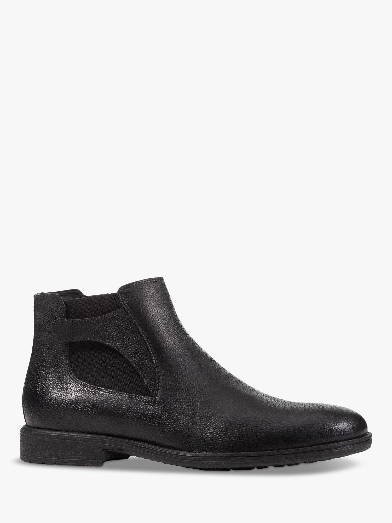 Geox Wide Fit Jaylon Leather Ankle Boots, Black