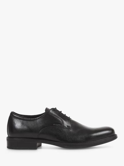 Geox Carnaby Leather Lace Up Derby Shoes, Black, Black