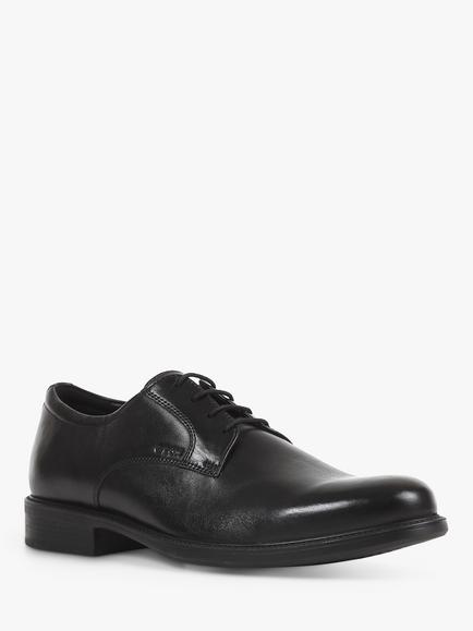 Geox Carnaby Leather Lace Up Derby Shoes, Black - view 2, Black