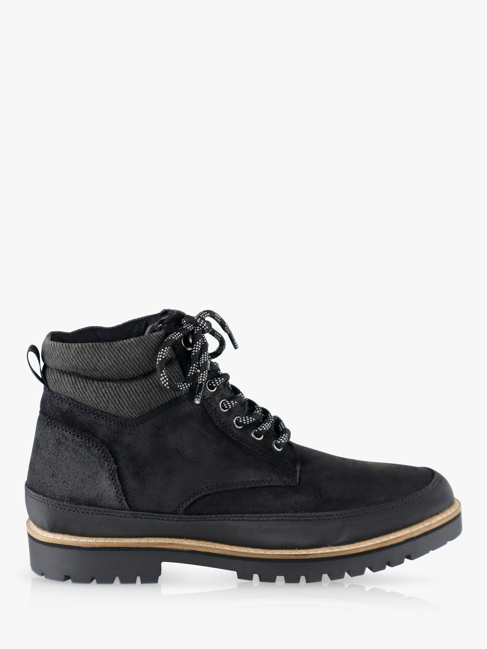 Silver Street London Braben Suede Hiker Boots, Black 