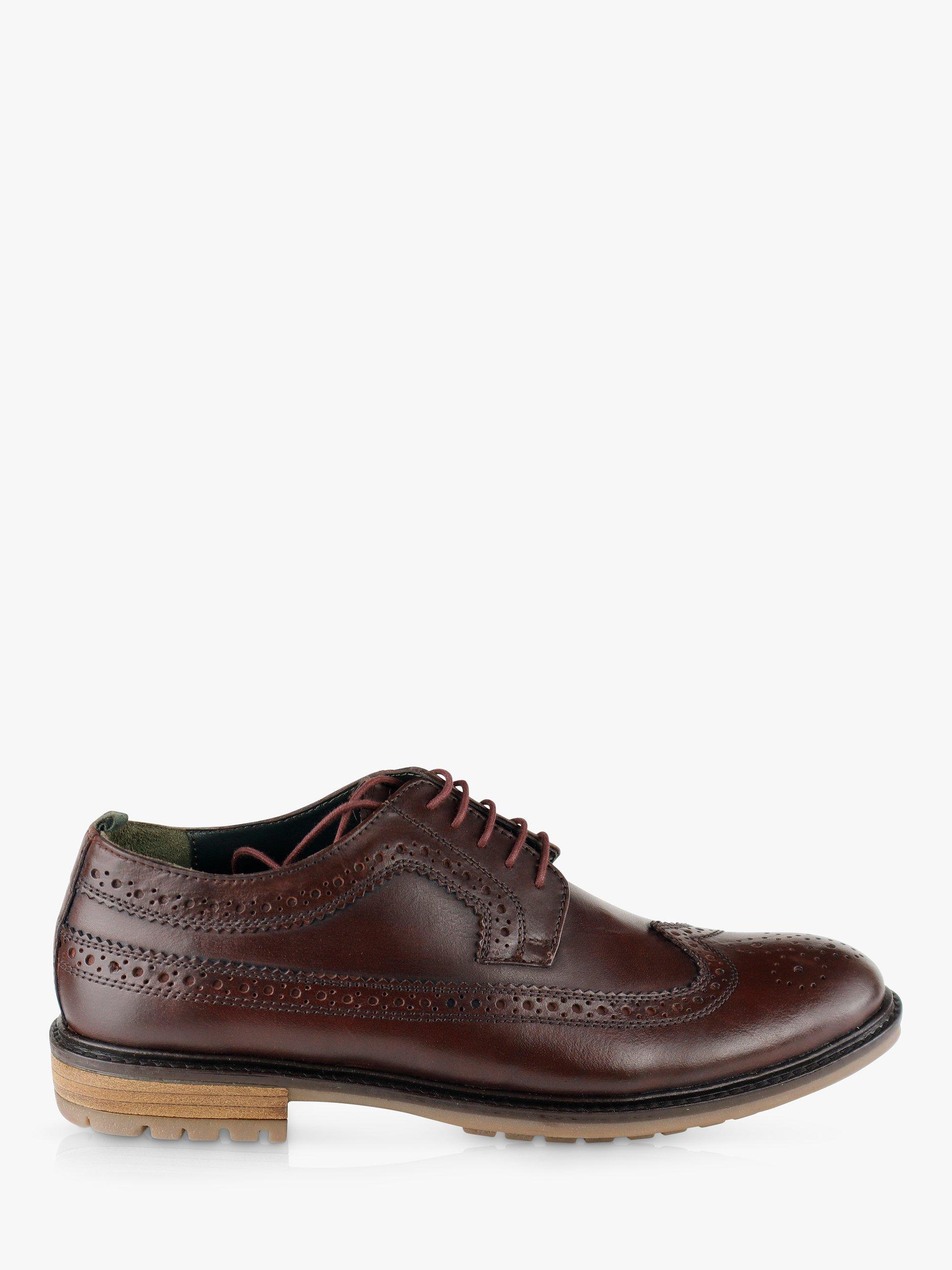 Silver Street London Fenchurch Leather Brogue Shoes, Burgundy, 7