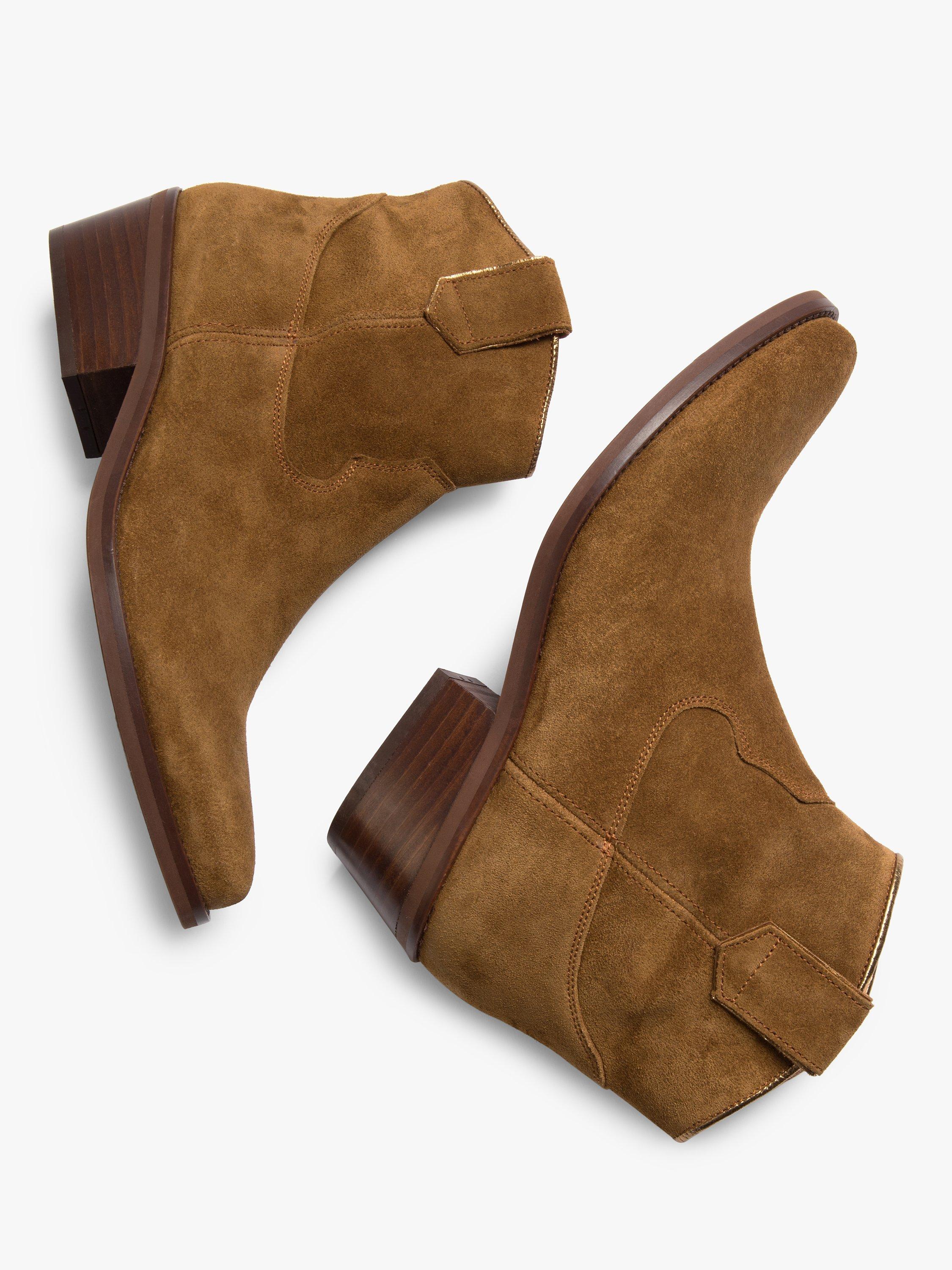 Product image 2 of 3, which shows Penelope Chilvers Cassidy Suede Cowboy Boots, Tan, 6