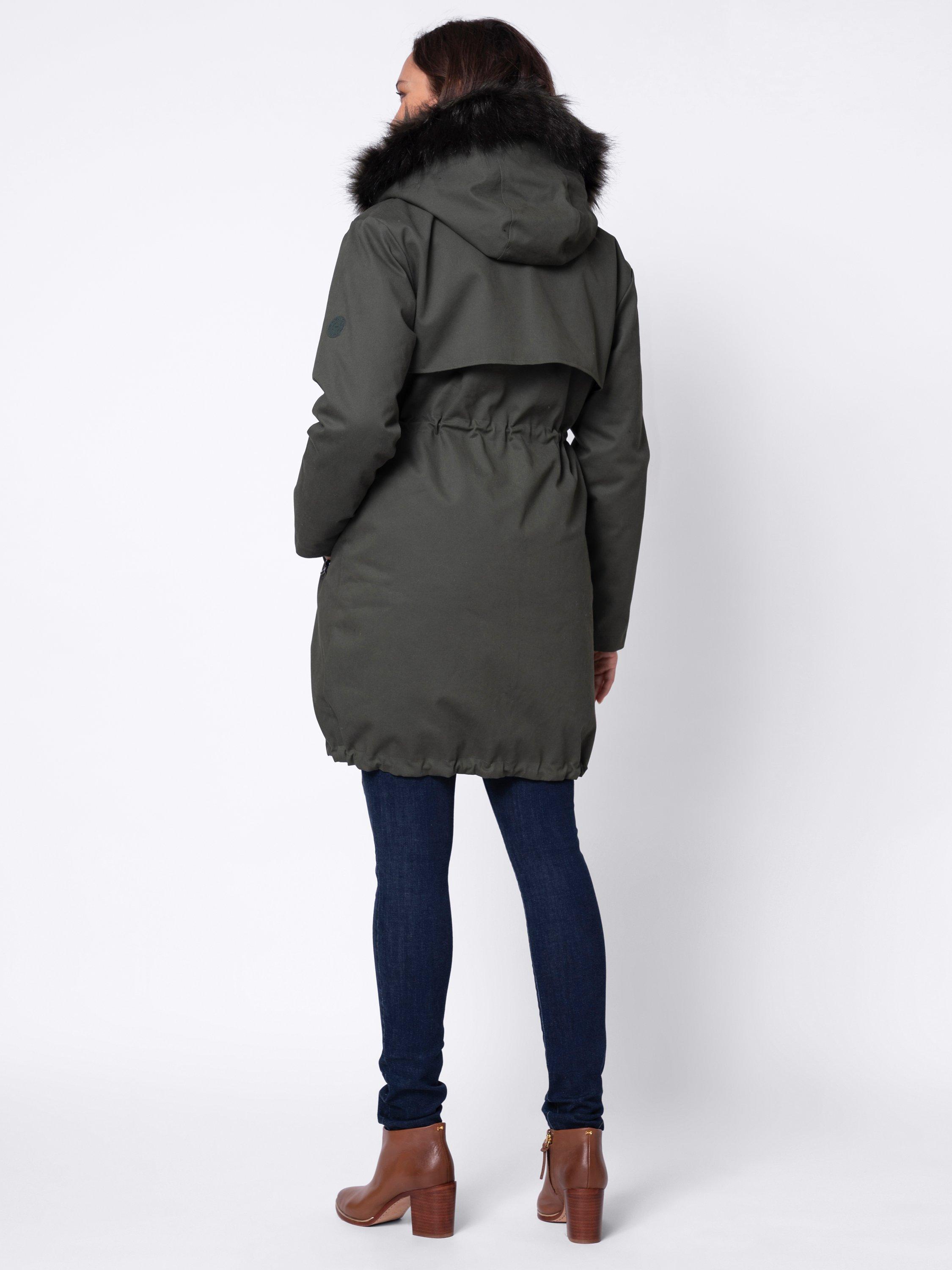 Seraphine Zorah Sub Zero 3 in 1 Hooded Maternity Parker Coat Khaki