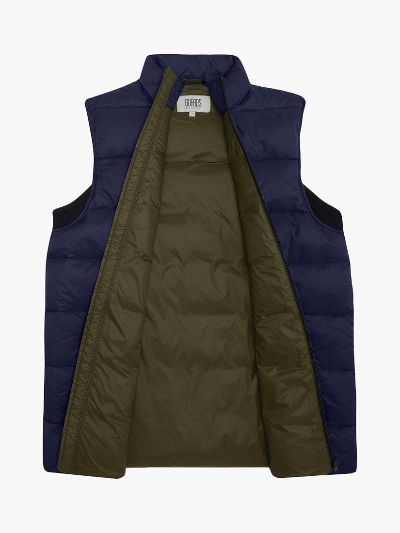 Product image 6 of 6, which shows Guards London Ufton Lightweight Packable Down Gilet, Navy, 36R