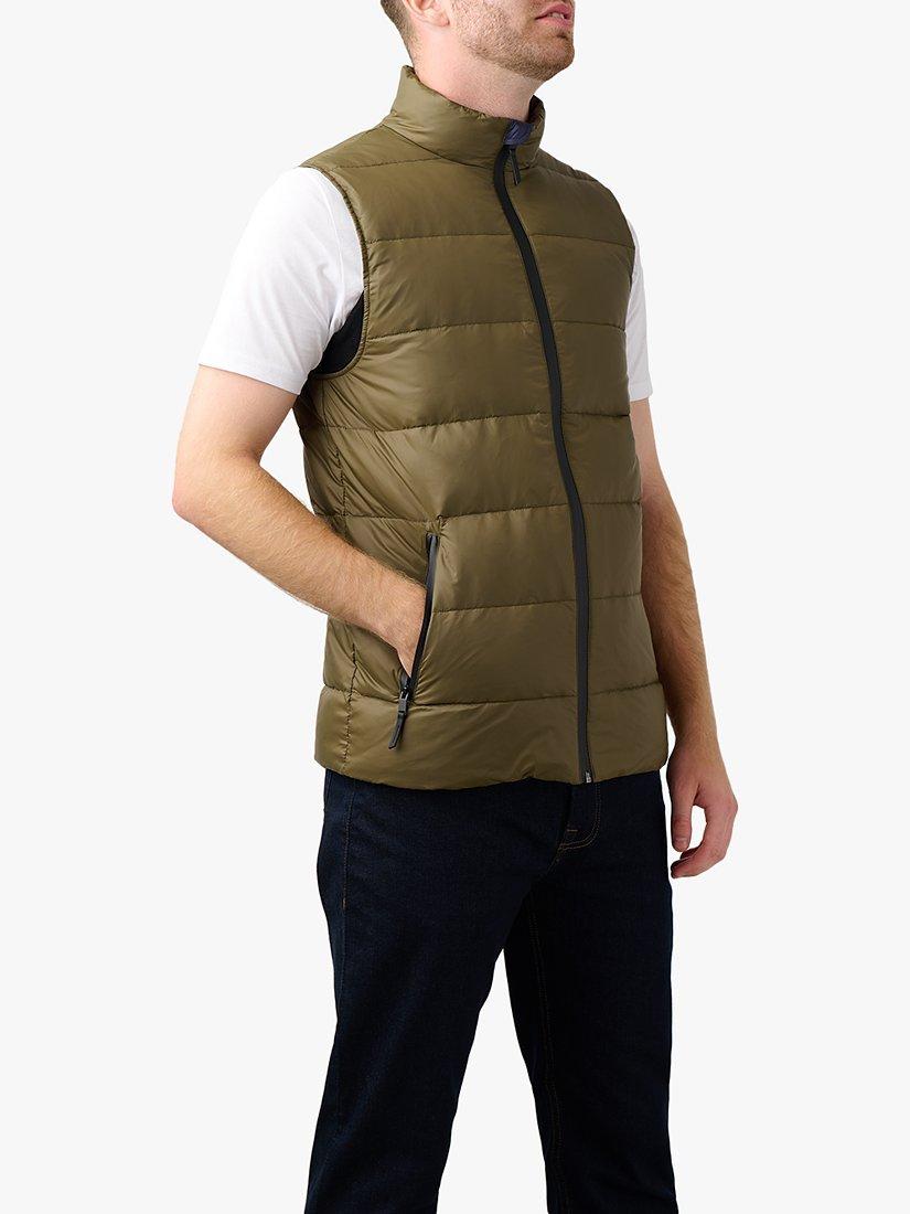 Product image 1 of 6, which shows Guards London Ufton Lightweight Packable Down Gilet, Olive, 36R