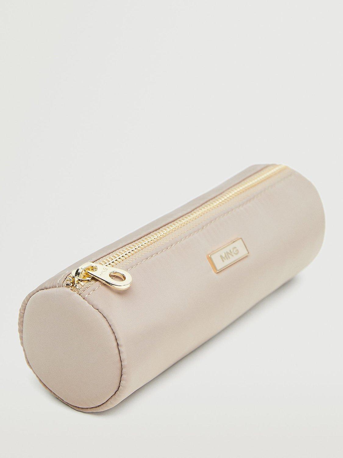 Mango Tere Logo Zipped Brush Case, Pale Pink