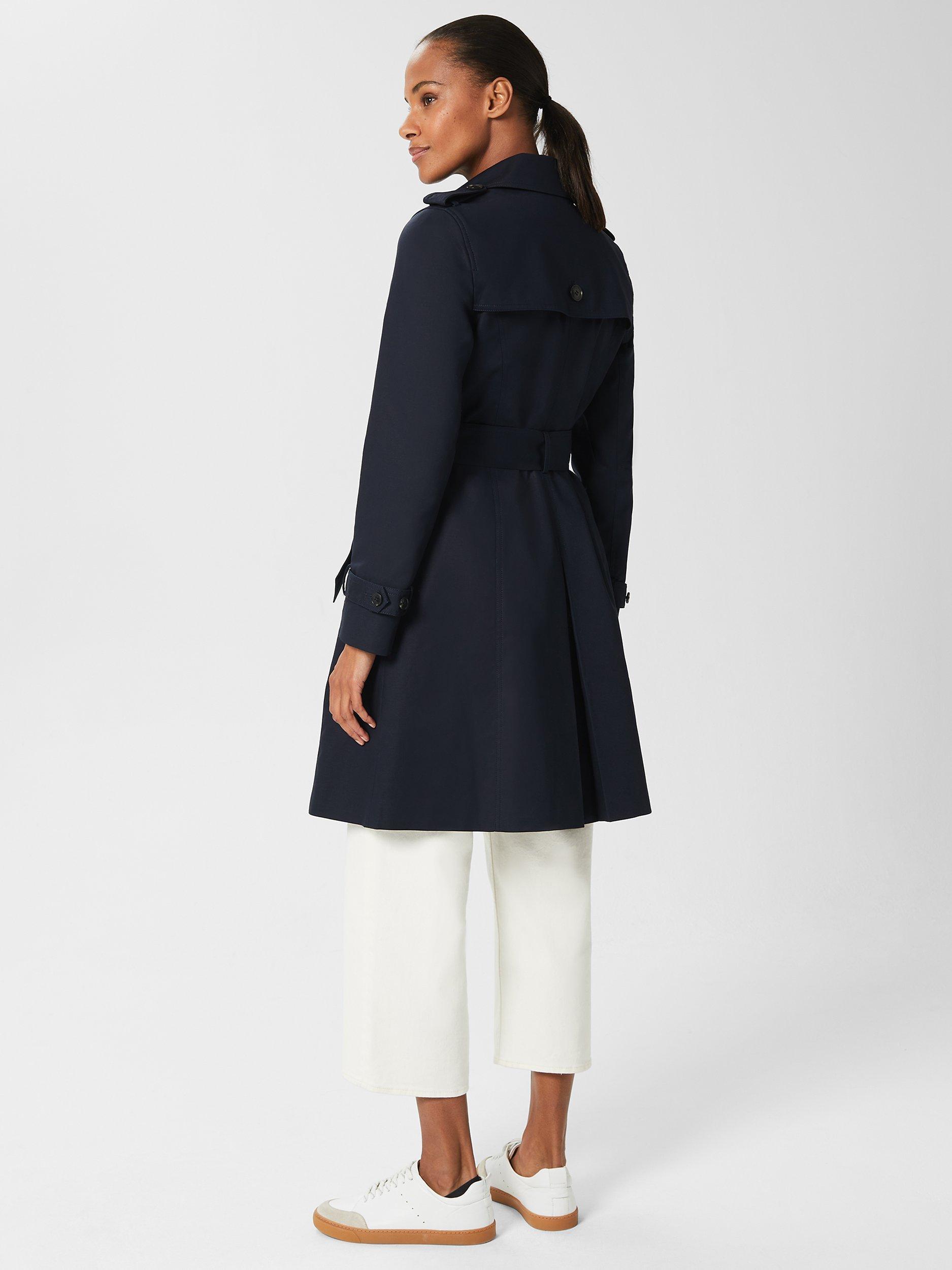 Hobbs Saskia Double Breasted Trench Coat Navy