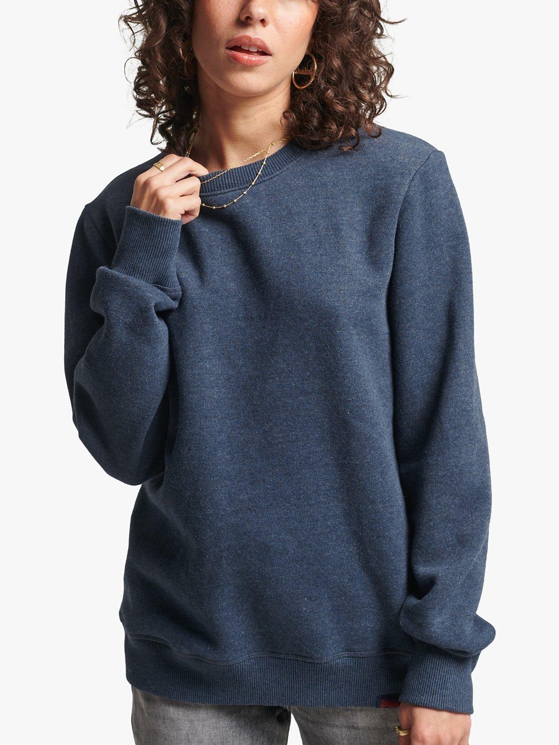 Superdry Crew Neck Logo Sweatshirt, Vintage Navy Marl