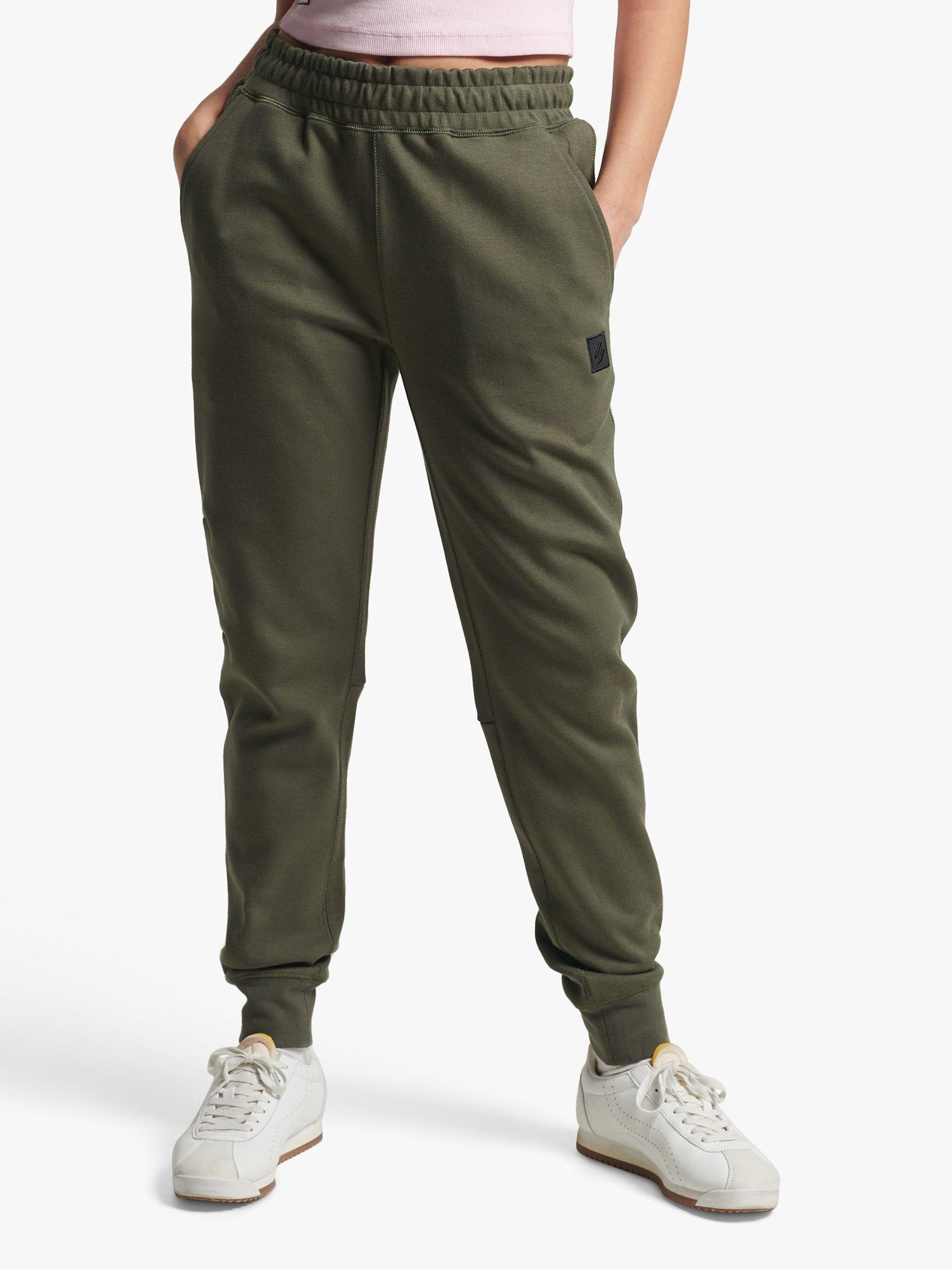Superdry Slim Tech Cotton Blend Joggers, Dark Moss