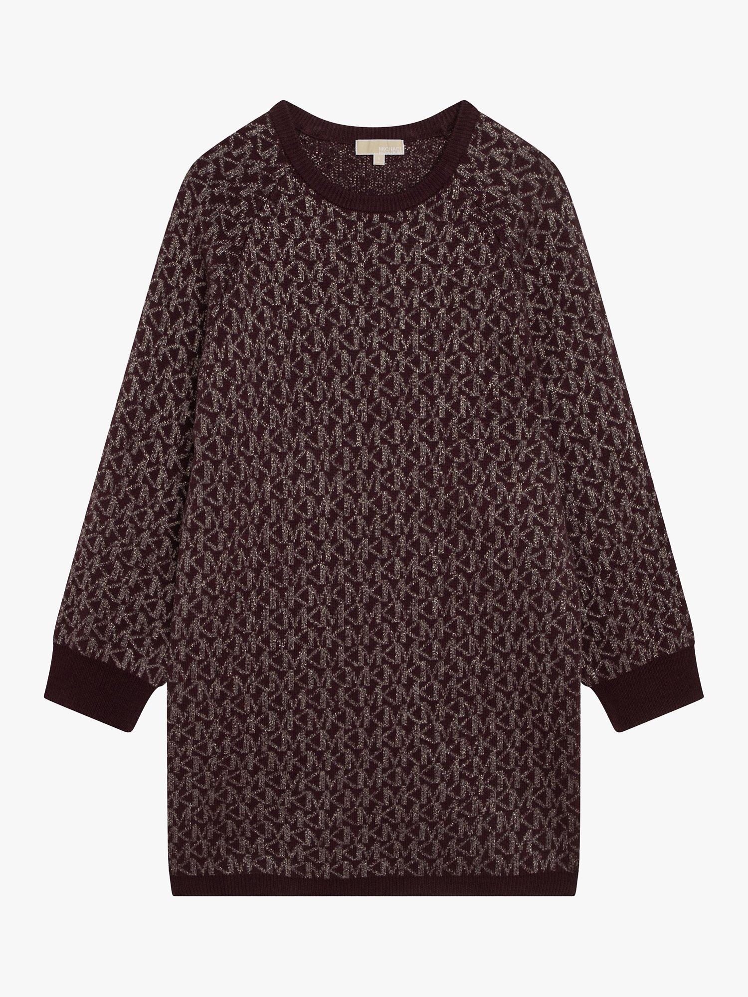 Michael Kors Kids' Metallic Logo Jumper Dress, Chocolate