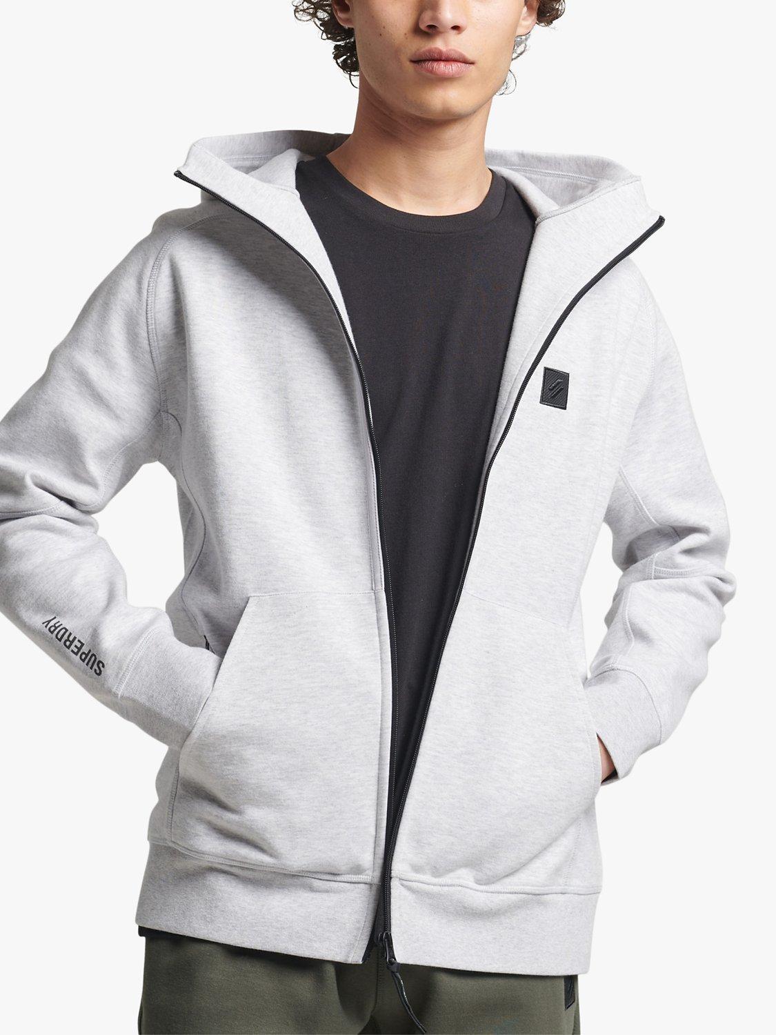 Superdry Code Tech Zip Hoodie, Cadet Grey Marl, XXXL