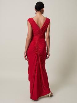 Phase Eight Donna Ruched Maxi Dress - view 2, Scarlet