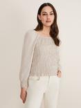 Phase Eight Esty Linen Blouse, Stone