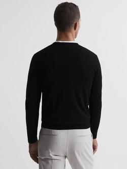 Reiss Wessex Knit Merino Wool Jumper - view 2, Black