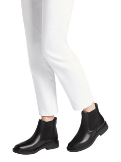 Geox D Spherica EC1 Wide Fit Leather Ankle Boots, Black - view 2, Black