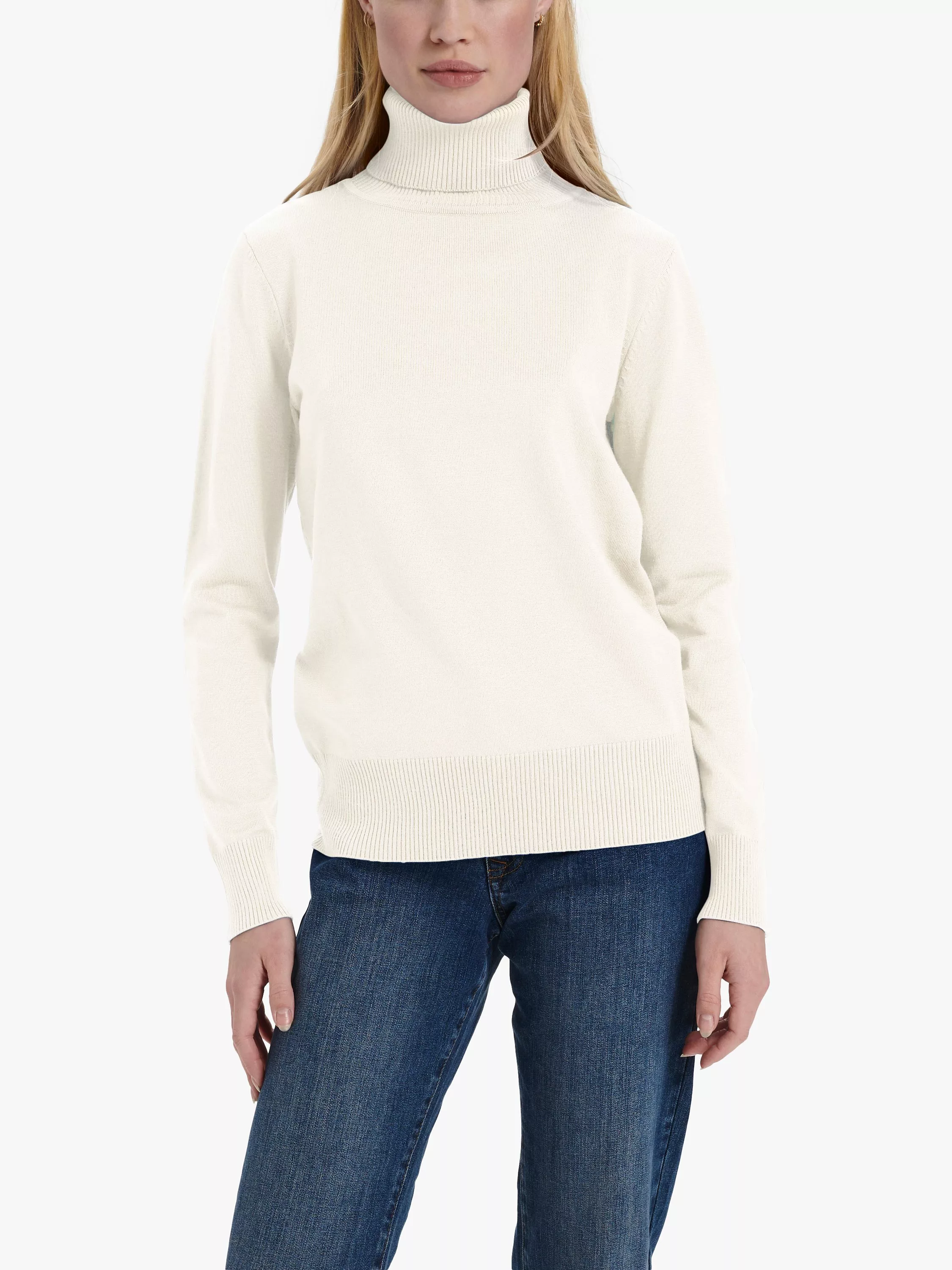 Women s Knitwear Roll Neck White John Lewis Partners