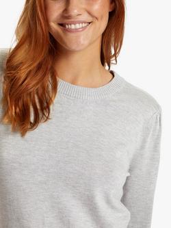Saint Tropez Mila Puff Sleeve Jumper - view 2, Pearl Grey Melange