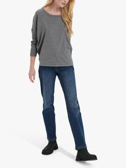 Saint Tropez Mila Fine Knit Scoop Neck Jumper, Mist Grey Melange