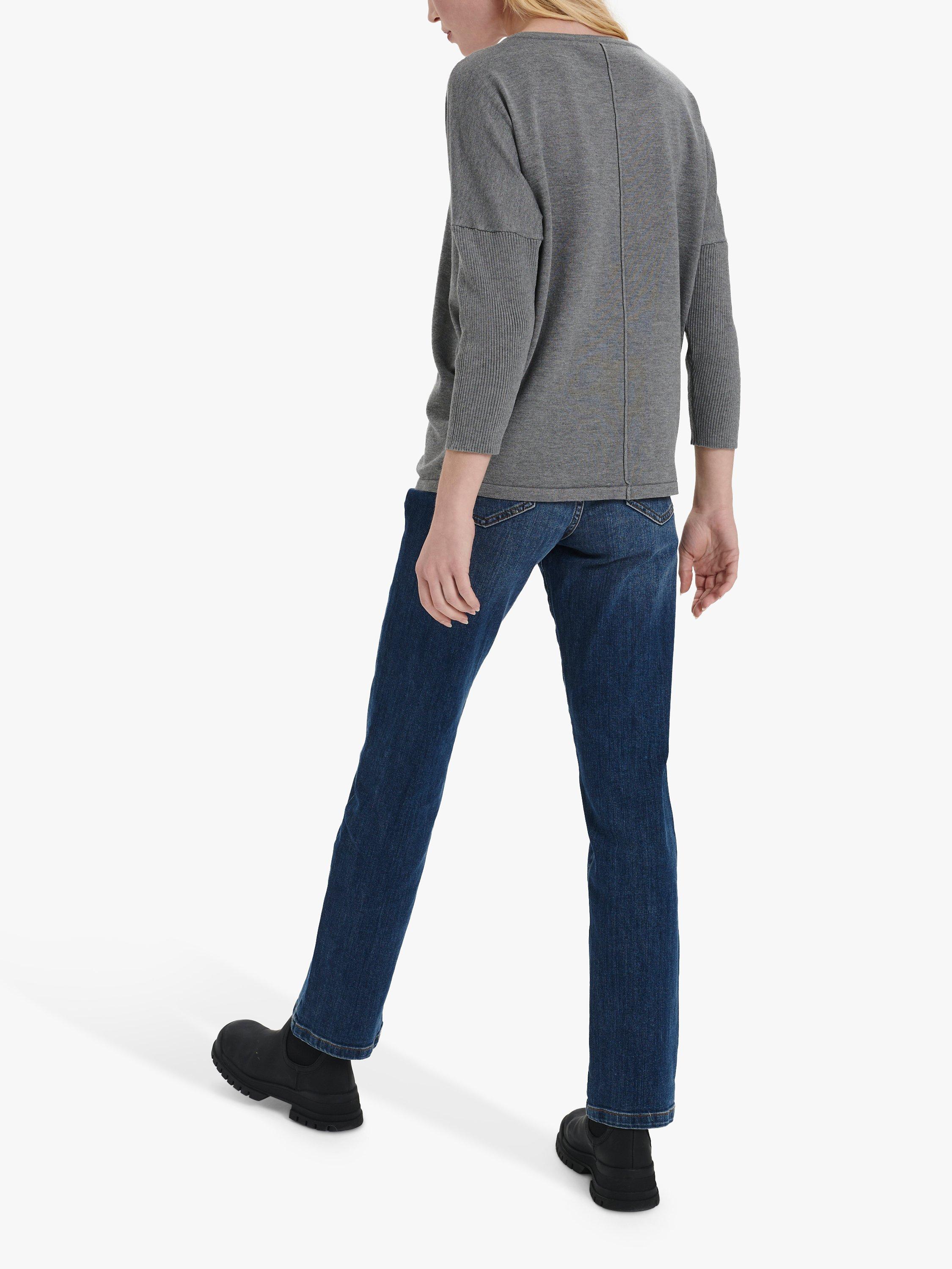 Product image 2 of 6, which shows Saint Tropez Mila Fine Knit Scoop Neck Jumper, Mist Grey Melange, XS