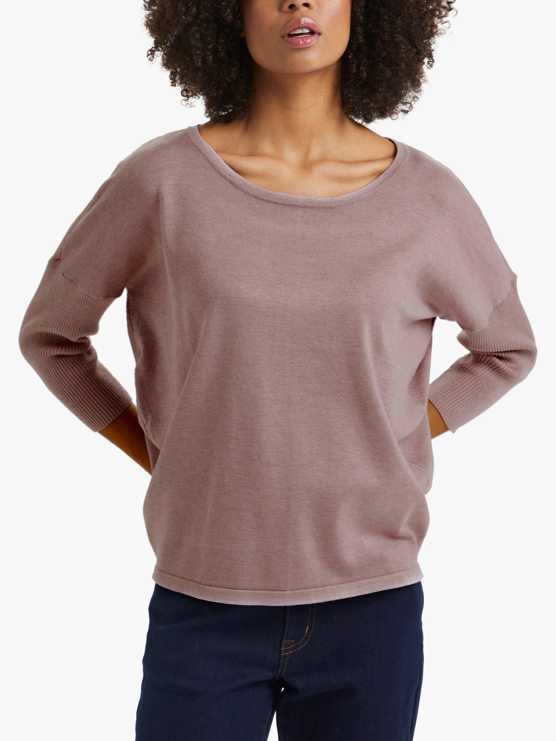 Product image 2 of 6, which shows Saint Tropez Mila Fine Knit Scoop Neck Jumper, Antler Melange, XS