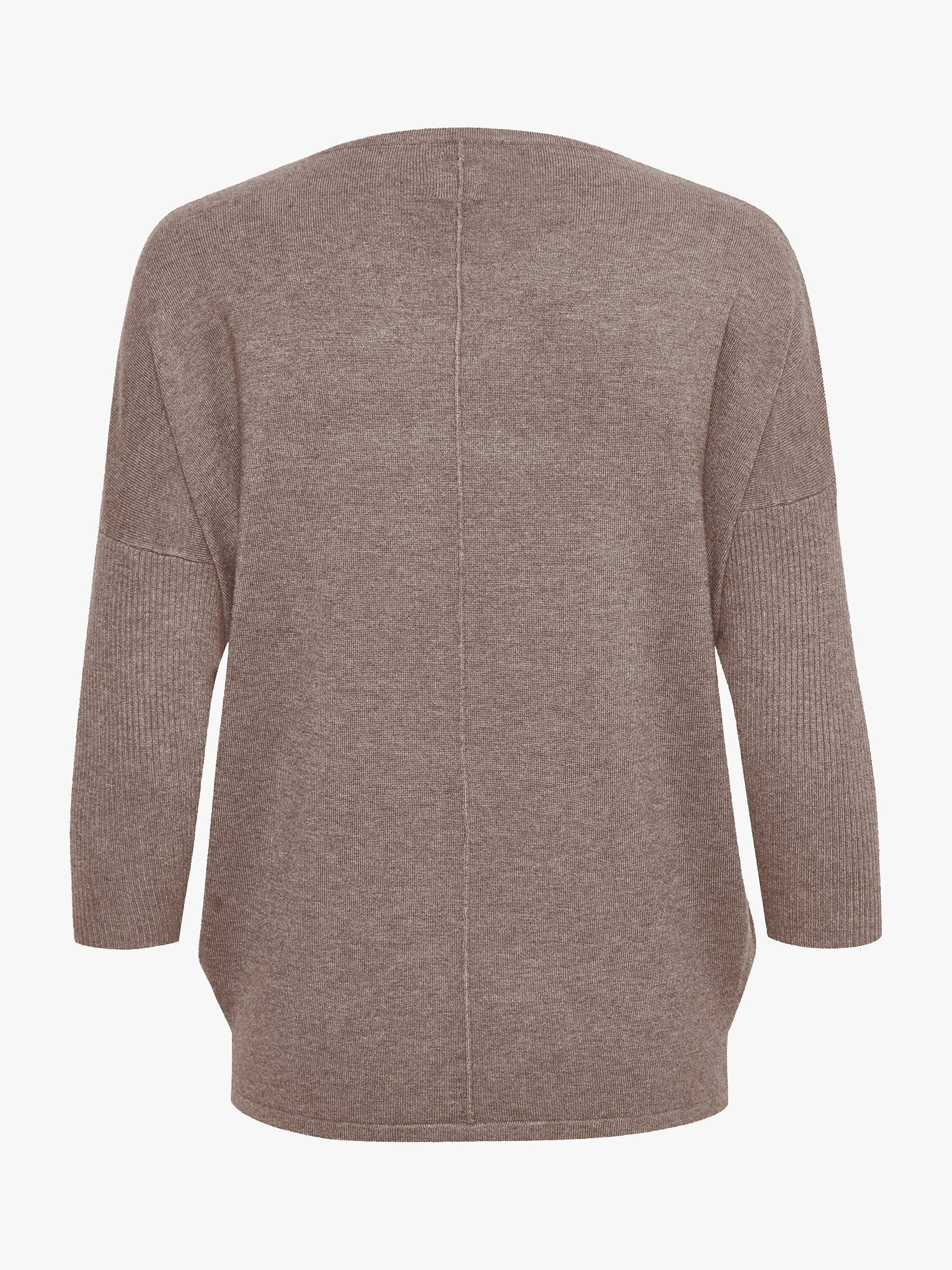 Product image 5 of 6, which shows Saint Tropez Mila Fine Knit Scoop Neck Jumper, Antler Melange, XS