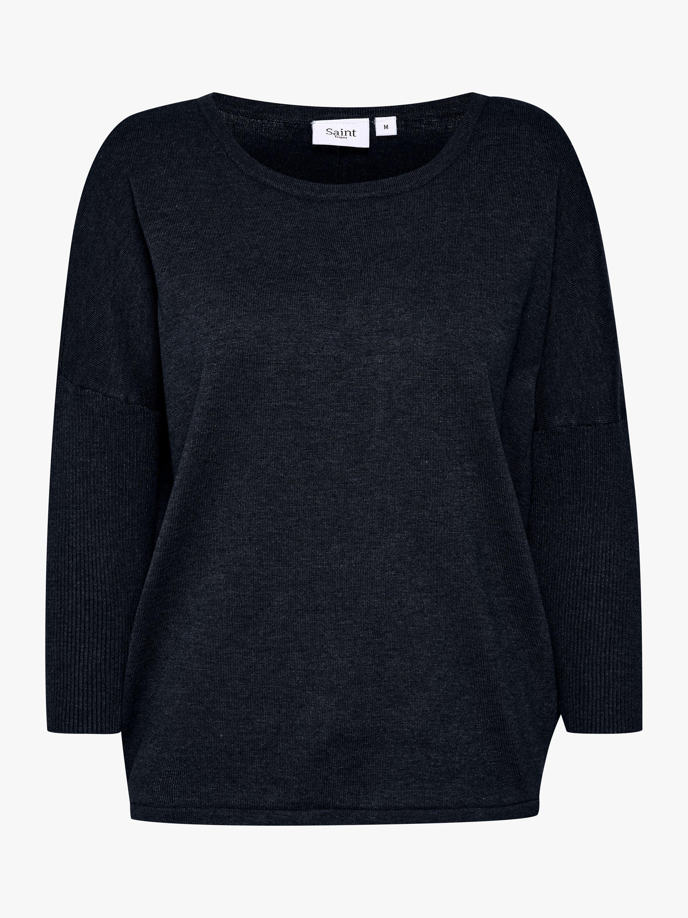 Product image 4 of 5, which shows Saint Tropez Mila Fine Knit Scoop Neck Jumper, Night Sky, XS