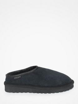 Celtic & Co. Men's Sheepskin Clogs with Backs, Navy