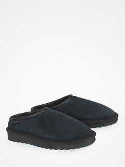 Celtic & Co. Men's Sheepskin Clogs with Backs - view 2, Navy