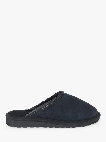 Celtic & Co. Men's Sheepskin Backless Clogs, Navy