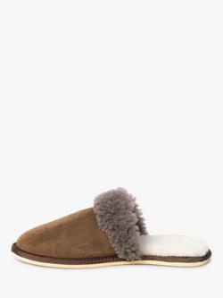 Celtic & Co. Men's Sheepskin Mule Slippers, Khaki - view 2, Khaki