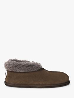Celtic & Co. Men's Sheepskin Bootee Slippers, Khaki