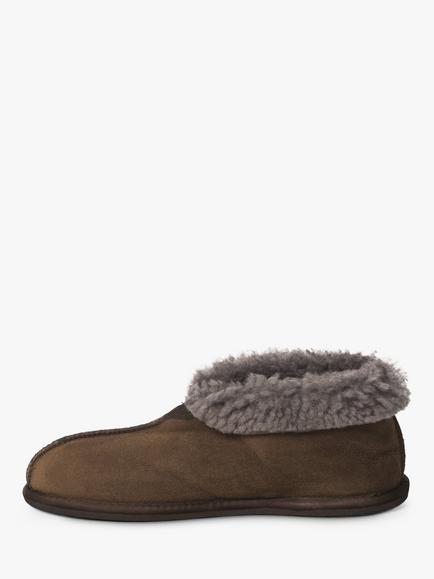 Celtic & Co. Men's Sheepskin Bootee Slippers - view 2, Khaki