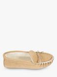 Celtic & Co. Men's Sheepskin Loafer Moccasin Slippers, Hard Sole, Camel