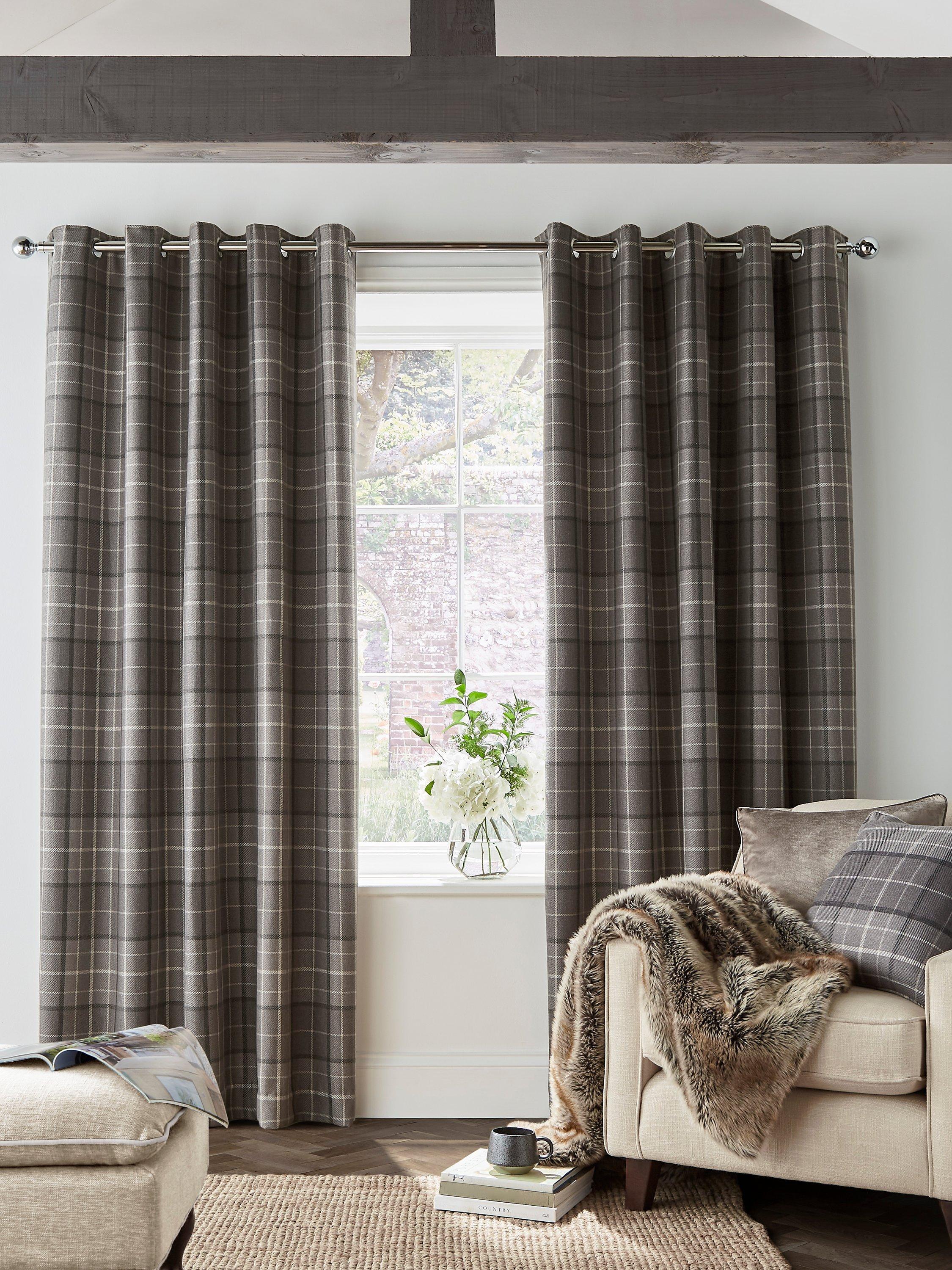 Laura Ashley Alfriston Pair Blackout Lined Eyelet Curtains, Dark Seaspray