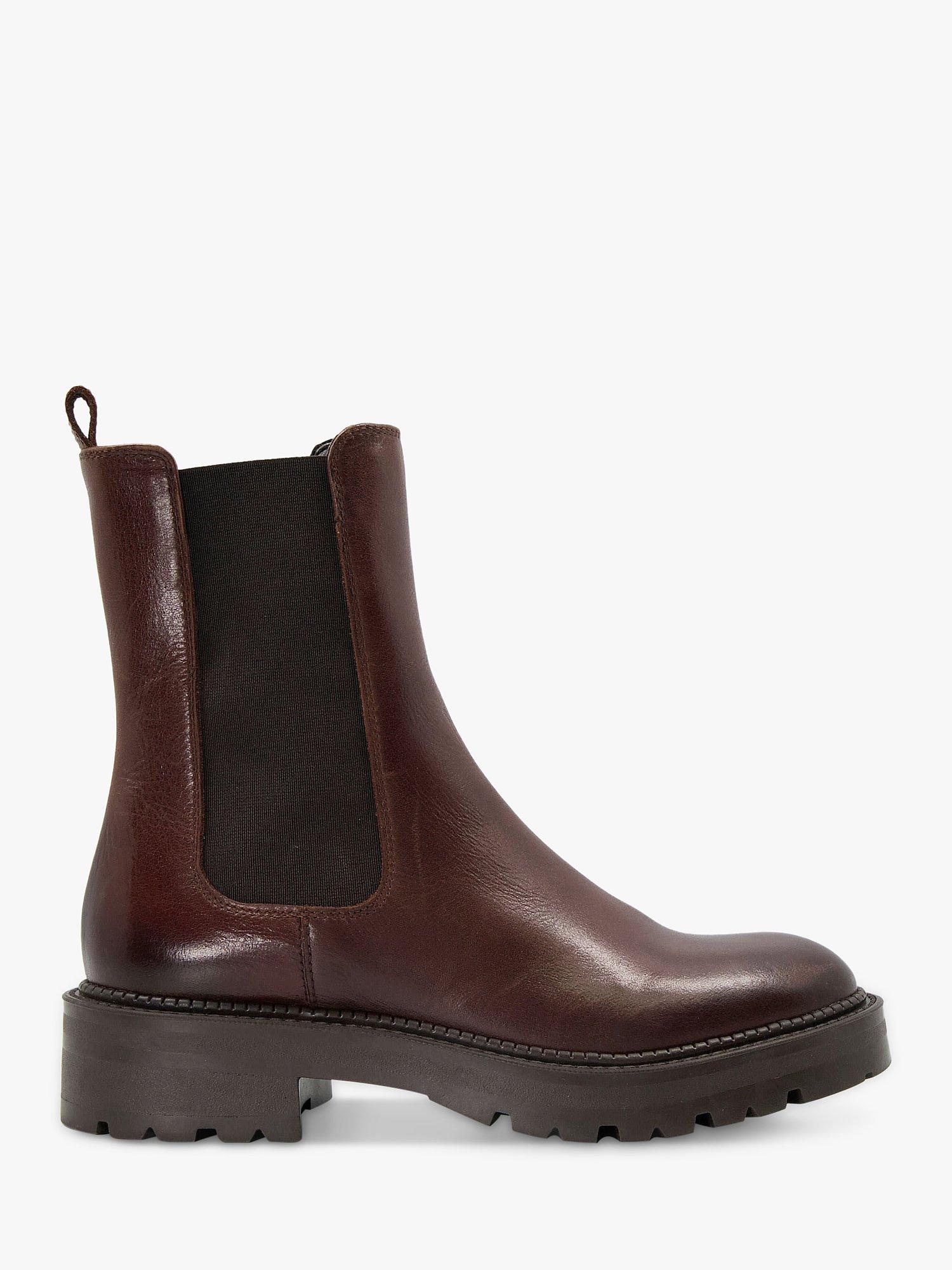 Dune Picture Leather Chelsea Boots, Brown, 7