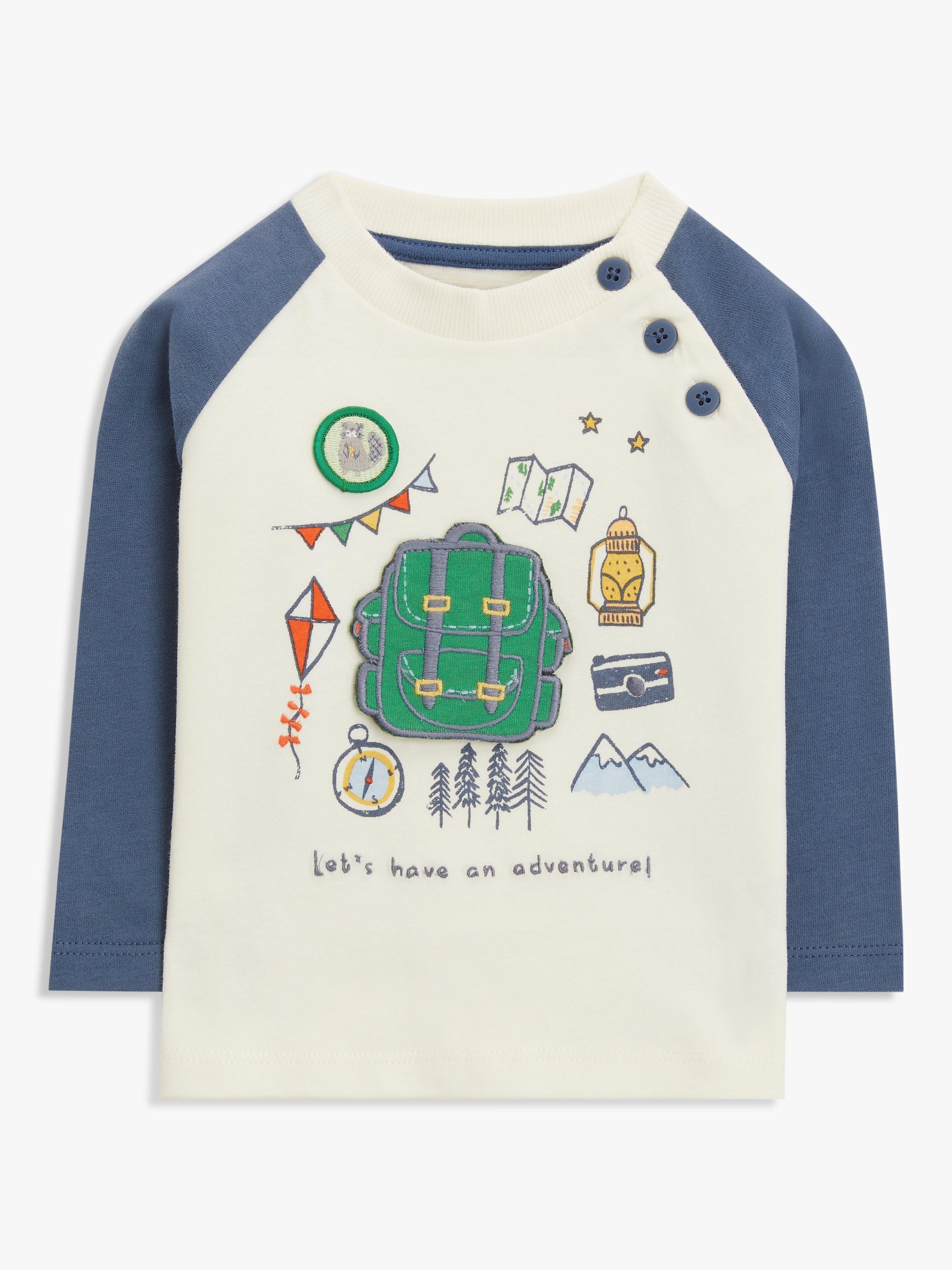 John Lewis Baby Adventure Raglan Sleeve Top, Multi