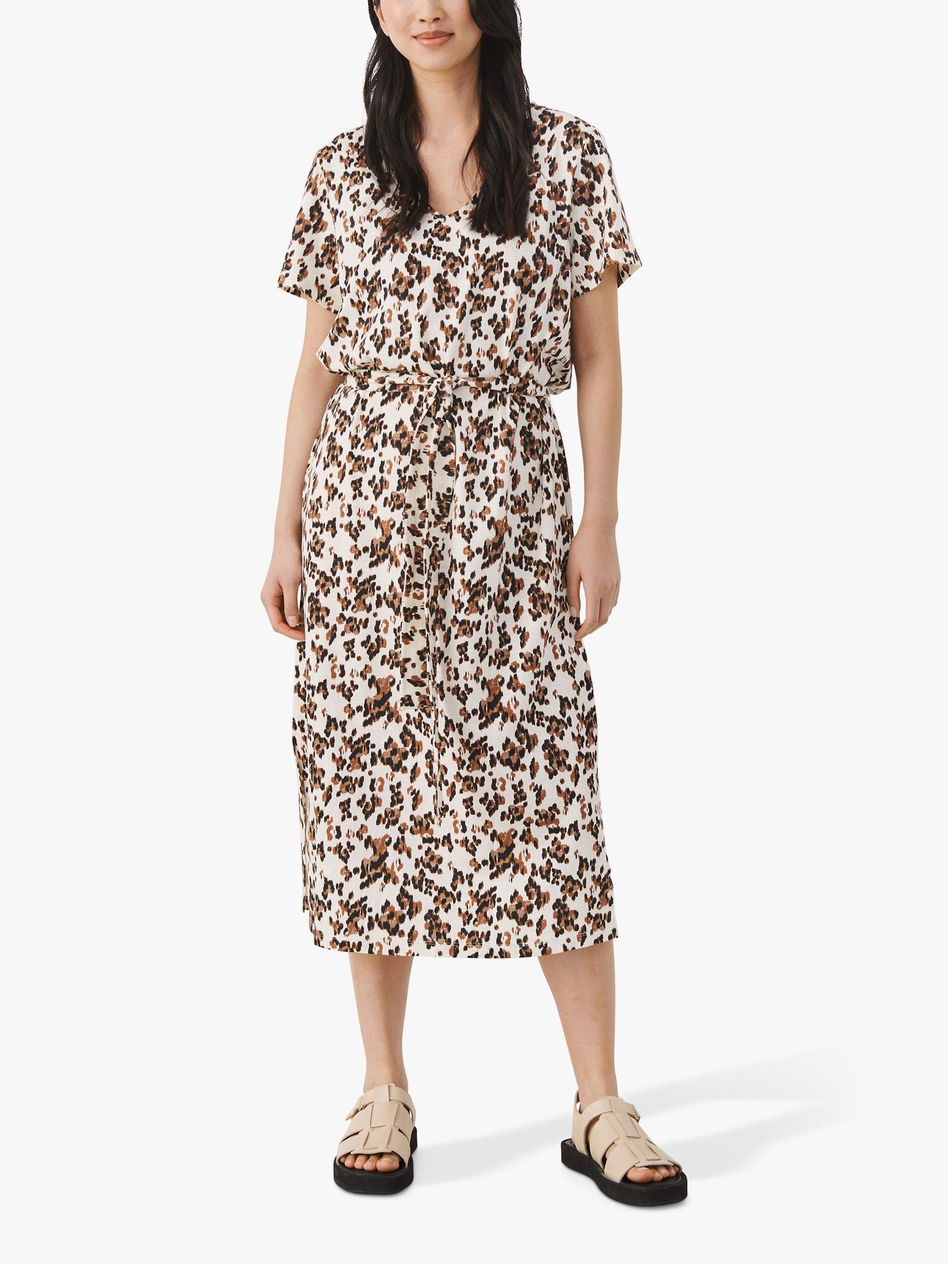 Part Two Otilie Blurred Print Midi Dress, Neutral/Multi