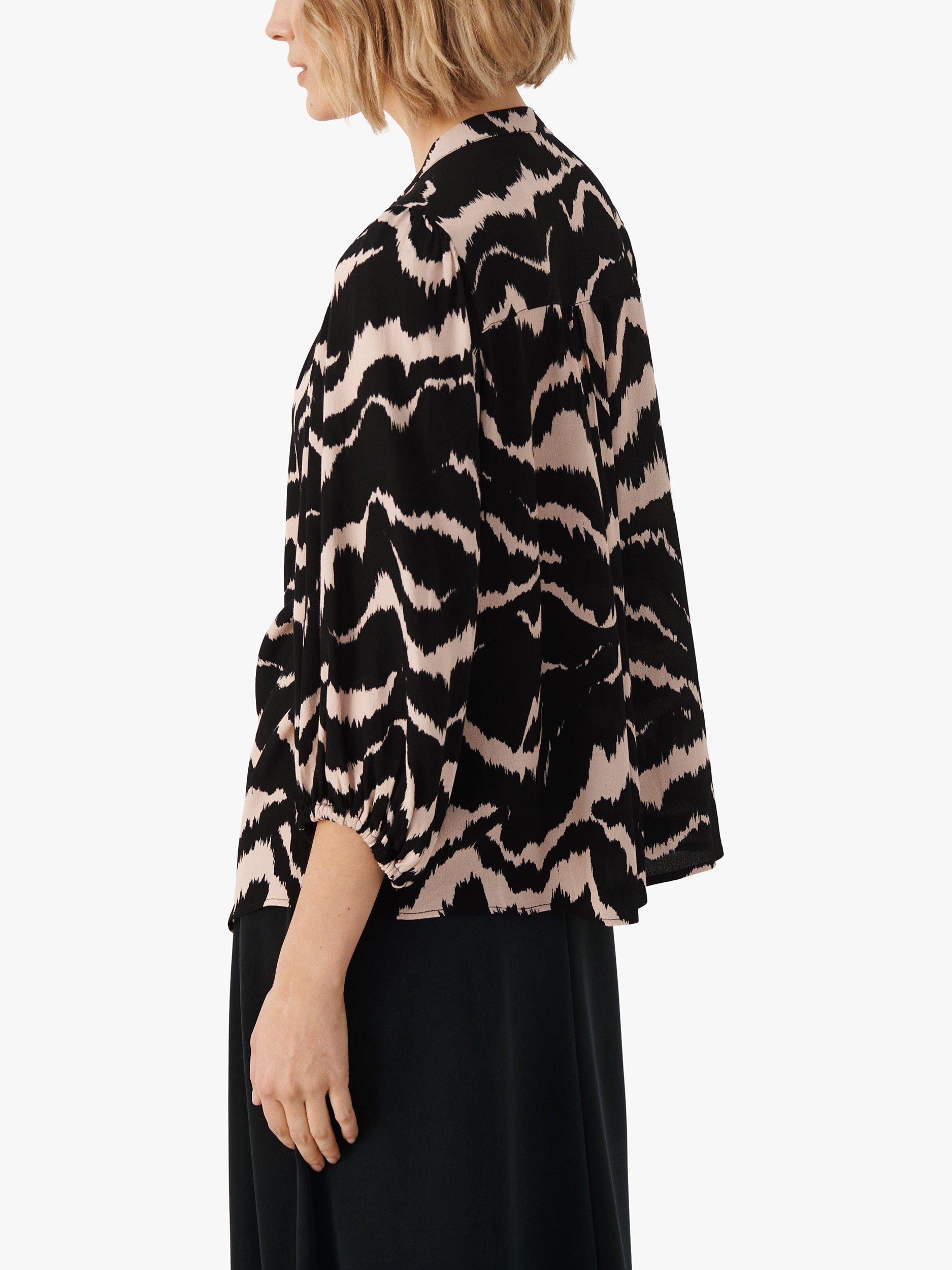 Part Two Orana Zebra Print Blouse, Black/Multi, 8